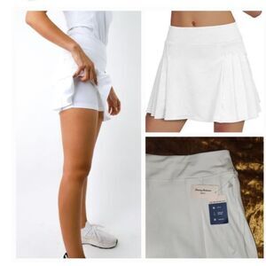 NWT Tommy Bahama White Side Pleated Golf/Athletic Skirt